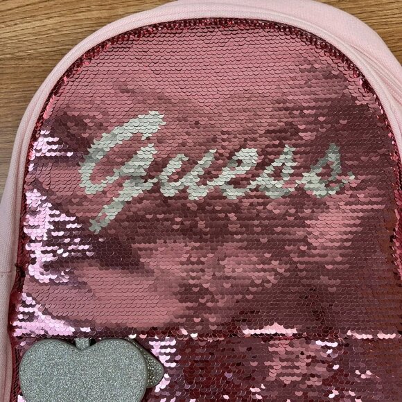 Guess Girls Flip Sequin Backpack Book Bag Pink NEW - Picture 2 of 7